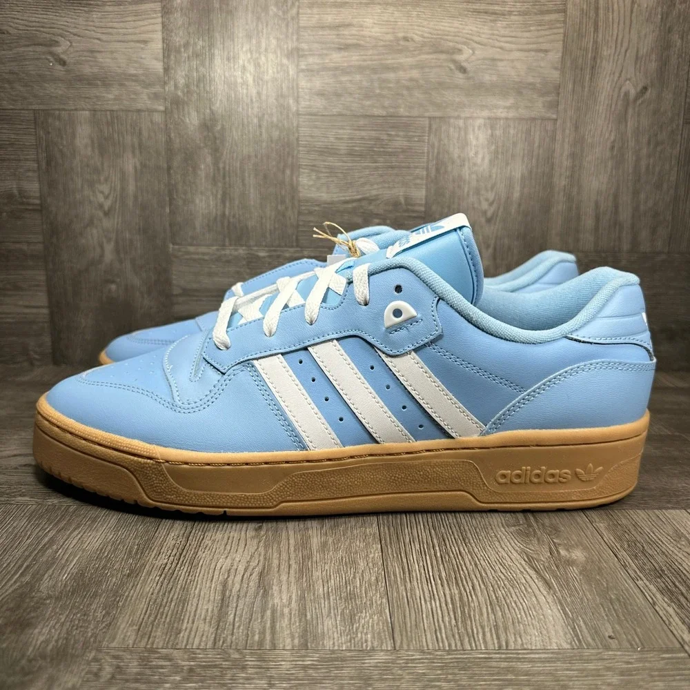 Adidas Rivalry Low Mens 13 Blue Leather Gum Sole Retro Basketball NEW JH7149